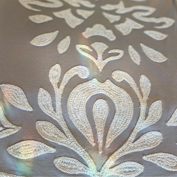 INC International Concepts light gray and white embroidered dress S - Picture 3 of 6